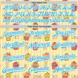 Custom Yellow Sky Blue-White 3D Pattern Design Foodie Food Dessert Cupcake Authentic Baseball Jersey