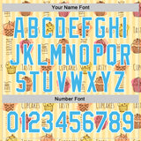 Custom Yellow Sky Blue-White 3D Pattern Design Foodie Food Dessert Cupcake Authentic Baseball Jersey