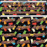 Custom Black Purple-Yellow 3D Pattern Design Foodie Food Snack Gummy Bear Authentic Baseball Jersey