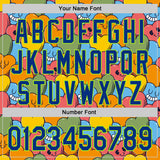 Custom White Royal-Neon Green 3D Pattern Design Funny Cartoon Heart Authentic Baseball Jersey