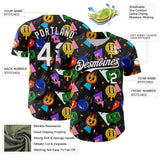 Custom Black White 3D Pattern Design Funny Cartoon Emoji Face Authentic Baseball Jersey