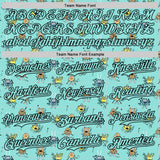 Custom Ice Blue Black 3D Pattern Design Funny Cartoon Monster Authentic Baseball Jersey