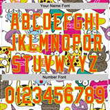 Custom White Orange-Neon Green 3D Pattern Design Funny Cartoon Monster Authentic Baseball Jersey