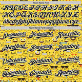 Custom Gold Black-White 3D Pattern Design Funny Cartoon Emoji Face Authentic Baseball Jersey