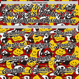 Custom Red Black-White 3D Pattern Design Funny Cartoon Emoji Smile Face And Yin Yang Authentic Baseball Jersey