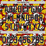 Custom Red Black-White 3D Pattern Design Funny Cartoon Emoji Smile Face And Yin Yang Authentic Baseball Jersey