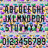 Custom White Black 3D Pattern Design Funny Cartoon Emoji Face Authentic Baseball Jersey