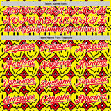 Custom Fire Red White 3D Pattern Design Funny Cartoon Emoji Smile Face Authentic Baseball Jersey