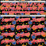 Custom Black Fire Red-White 3D Pattern Design Funny Cartoon Heart Authentic Baseball Jersey