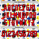 Custom White Fire Red-Black 3D Pattern Design Funny Cartoon Flower Cloud Lightning Authentic Baseball Jersey