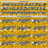 Custom Gold Black-White 3D Pattern Design Funny Cartoon People Authentic Baseball Jersey