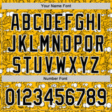 Custom Gold Black-White 3D Pattern Design Funny Cartoon People Authentic Baseball Jersey