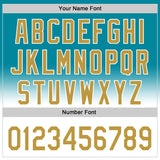 Custom Teal Old Gold-White 3D Pattern Design Father's Day Beer Lover Fade Authentic Baseball Jersey