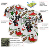 Custom White Black 3D Mexican Festival Skull Cinco de Mayo Authentic Baseball Jersey