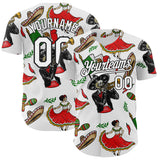 Custom White Black 3D Mexican Festival Skull Cinco de Mayo Authentic Baseball Jersey