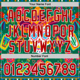 Custom Kelly Green Red-White 3D Mexican Festival Flower Skull With Sombrero Cinco de Mayo Authentic Baseball Jersey