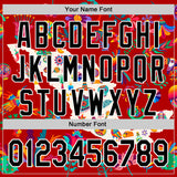 Custom Red Black-White 3D Mexico Map With Tropical Plant And Animal Authentic Baseball Jersey