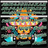 Custom Black Green-White 3D Mexican Festival Flower Skull With Sombrero Cinco de Mayo Authentic Baseball Jersey