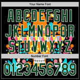 Custom Black Green-White 3D Mexican Festival Flower Skull With Sombrero Cinco de Mayo Authentic Baseball Jersey