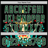 Custom Black Green-White 3D Mexican Festival Flower Skull With Sombrero Cinco de Mayo Authentic Baseball Jersey