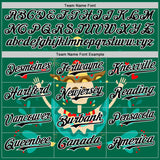 Custom Kelly Green Black-White 3D Mexican Festival Flower Skull With Sombrero Cinco de Mayo Authentic Baseball Jersey