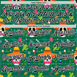 Custom Kelly Green Black-White 3D Mexican Festival Flower Skull With Sombrero Cinco de Mayo Authentic Baseball Jersey