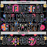 Custom Black White 3D Mexican Festival Flower Cinco de Mayo Authentic Baseball Jersey