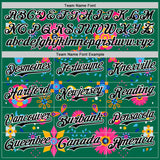 Custom Kelly Green Black-White 3D Mexican Festival Flower Cinco de Mayo Authentic Baseball Jersey