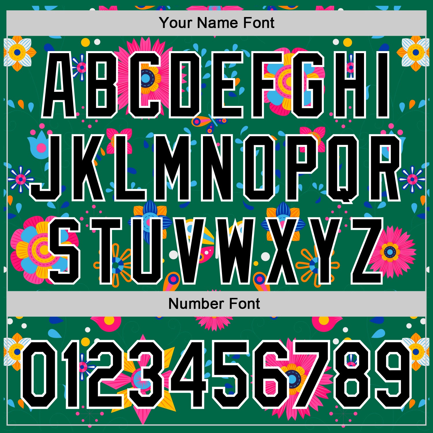 Custom Kelly Green Black-White 3D Mexican Festival Flower Cinco de Mayo Authentic Baseball Jersey