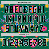 Custom Kelly Green Black-White 3D Mexican Festival Flower Cinco de Mayo Authentic Baseball Jersey