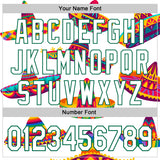 Custom White Kelly Green 3D Mexican Festival Sombrero Cinco de Mayo Authentic Baseball Jersey