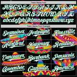 Custom Black White-Kelly Green 3D Mexican Festival Sombrero Cinco de Mayo Authentic Baseball Jersey