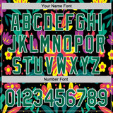 Custom Black Kelly Green-White 3D Mexican Festival Flower Cinco de Mayo Authentic Baseball Jersey