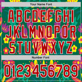 Custom Kelly Green Red-White 3D Mexican Festival Flower Cinco de Mayo Authentic Baseball Jersey