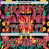 Custom Black Red-White 3D Mexican Festival Flower Cinco de Mayo Authentic Baseball Jersey