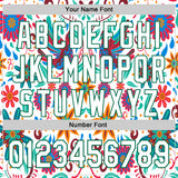 Custom White Kelly Green 3D Mexican Festival Flower Cinco de Mayo Authentic Baseball Jersey