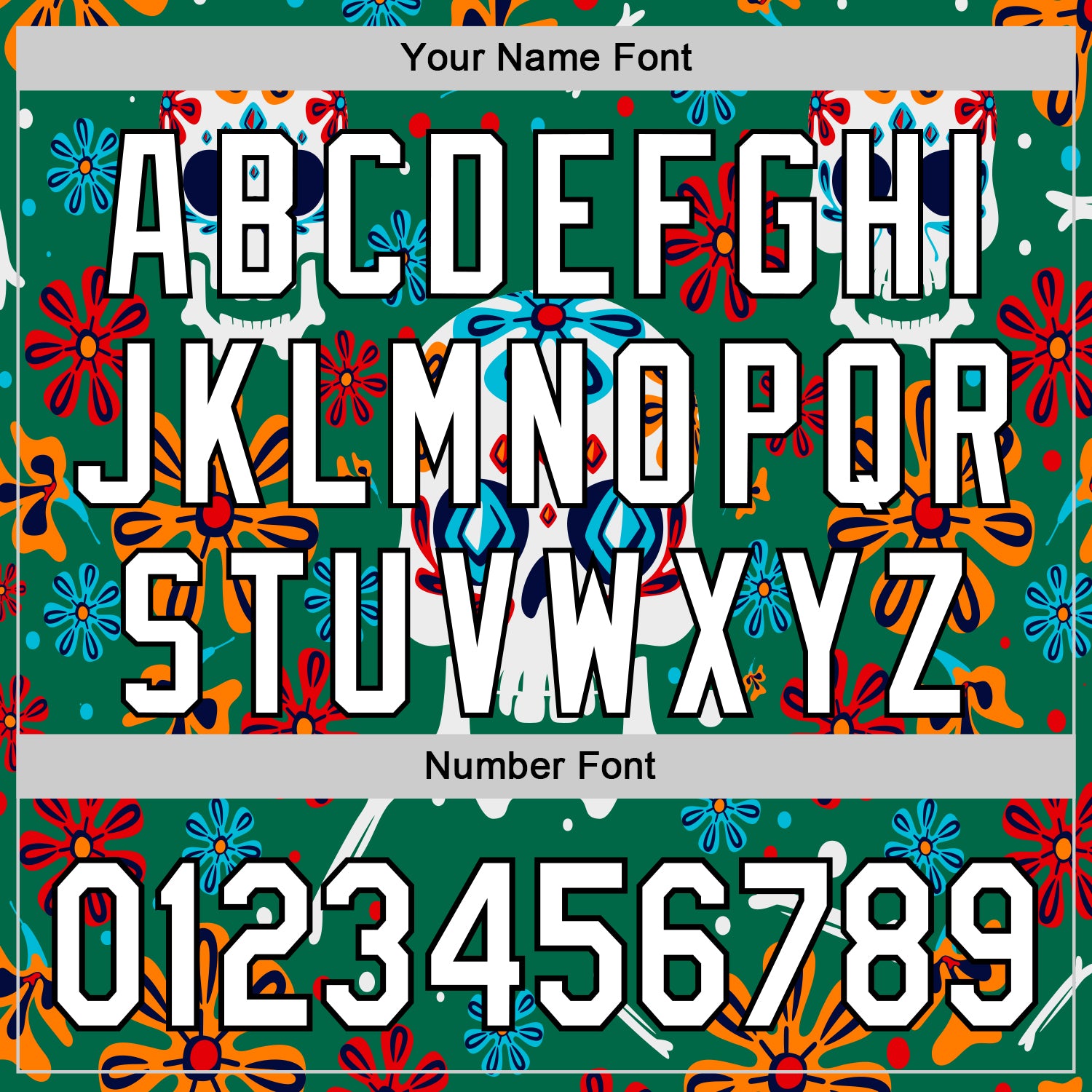 Custom Kelly Green White-Black 3D Mexican Festival Flower And Skull Cinco de Mayo Authentic Baseball Jersey