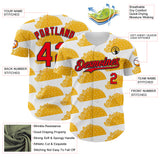 Custom White Fire Red-Black 3D Mexican Festival Nachos And Tacos Cinco de Mayo Authentic Baseball Jersey