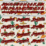 Custom Cream Red-Black 3D Mexican Festival Cactus Skull Sombrero Cinco de Mayo Authentic Baseball Jersey