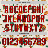 Custom Cream Red-Black 3D Mexican Festival Cactus Skull Sombrero Cinco de Mayo Authentic Baseball Jersey