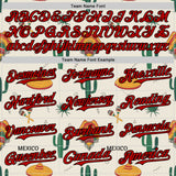 Custom Cream Red-Black 3D Mexican Festival Cactus And Sombrero Cinco de Mayo Authentic Baseball Jersey