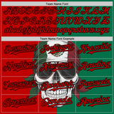 Custom Green Red-Black 3D Mexican Flag Skull Authentic Baseball Jersey