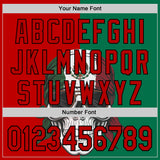 Custom Green Red-Black 3D Mexican Flag Skull Authentic Baseball Jersey