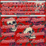 Custom Red White 3D Mexican Festival Skull And Flower Cinco de Mayo Authentic Baseball Jersey