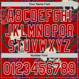 Custom Red White 3D Mexican Festival Skull And Flower Cinco de Mayo Authentic Baseball Jersey