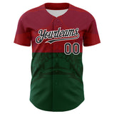 Custom Cardinal Black-Kelly Green 3D Mexico Authentic Baseball Jersey