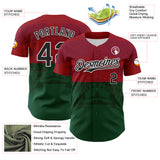 Custom Cardinal Black-Kelly Green 3D Mexico Authentic Baseball Jersey