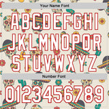 Custom Cream White-Red 3D Mexican Festival Cactus Skull With Sombrero Cinco de Mayo Authentic Baseball Jersey