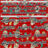 Custom Red Black-White 3D Mexican Festival Cactus Skull With Sombrero Cinco de Mayo Authentic Baseball Jersey