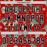 Custom Red Black-White 3D Mexican Festival Cactus Skull With Sombrero Cinco de Mayo Authentic Baseball Jersey